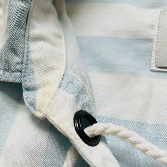 Rails Uli Tunic Lace Up Block Stripe Nautical Size Medium Lyocell Relaxed Fit - Picture 4 of 16